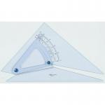 Linex Adjustable Set Square Precision 0.5 Degree Scale Bevelled Edge 250x320mm Clear Ref LXB112010B 146748