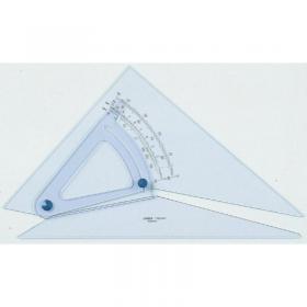 Linex Adjustable Set Square Precision 0.5 Degree Scale Bevelled Edge 250x320mm Clear Ref LXB1120/10B 146748