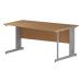 Trexus Wave Desk Right Hand Silver Cable Managed Leg 1600mm Oak Ref I000857