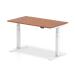 Trexus Sit Stand Desk With Cable Ports White Legs 1400x800mm Walnut Ref HA01106