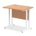 Trexus Desk Rectangle Cantilever White Leg 800x600mm Oak Ref MI002905