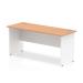 Trexus Desk Rectangle Panel End 1600x600mm Oak Top White Panels Ref TT000101