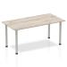 Sonix Square Silver Post Leg Table 1600x800mm Grey Oak Ref
