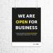 We Are Open For Business A3 Poster