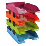Exacompta Letter Tray Combo Polystyrene Assorted 25.4 x 24.3 x 34.6 cm Pack of 4 148145