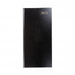 5 Star Office 2024 Slim Portrait Pocket Diary Week to View Casebound Sewn 80x160mm Black. 148284