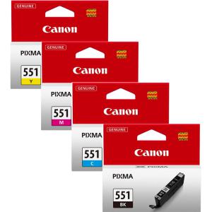 Canon CLI-551 IJ Carts Page Life 121ppCyan132ppMagenta 130ppYel376pp