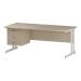 Trexus Rectangular Desk White Cantilever Leg 1800x800mm Fixed Pedestal 3 Drawers Maple Ref I002446