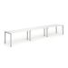 Trexus Bench Desk 3 Person Side to Side Configuration Silver Leg 3600x800mm White Ref BE420