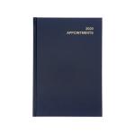 5 Star Office 2020 Appointment Diary Day to Page Casebound and Sewn Vinyl Coated Board A5 210x148mm Blue