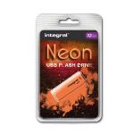 Integral Neon USB Drive 2.0 32GB Orange Ref INFD32GBNEONOR 149025