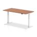 Trexus Sit Stand Desk With Cable Ports White Legs 1600x800mm Walnut Ref HA01107