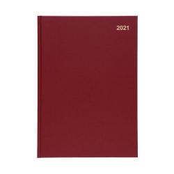 Cheap Stationery Supply of 5 Star Office 2021 Diary Day to Page Casebound and Sewn Vinyl Coated Board A4 297x210mm Red 149082 Office Statationery