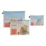 Zip Bag Reinforced Mesh-weave PVC Clear with Coloured Seal A5 Yellow [Pack 5] 149197