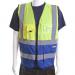 BSeen High-Vis Two Tone Executive Waistcoat Medium Yellow/Royal Ref HVWCTTSYRM *Up to 3 Day Leadtime*