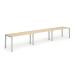 Trexus Bench Desk 3 Person Side to Side Configuration Silver Leg 3600x800mm Maple Ref BE416