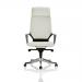 Adroit Xenon Black Shell Head Rest White Leather 520x470x450-535mm Ref KC0217