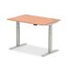 Trexus Sit Stand Desk With Cable Ports Silver Legs 1200x800mm Beech Ref HA01081