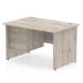 Trexus Rectangular Desk Panel End Leg 1200x800mm Fixed Pedestal 2 Drawers Grey Oak Ref I003426