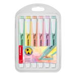 Stabilo Boss SwingCool Pastel Highlighters Chisel Tip 1-4mm Line Wallet Assorted Ref 545/4 [Pack 6] 150354