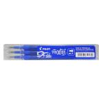 Pilot Frixion Rollerball Clicker Refill 0.7mm Tip Blue Ref 4902505356070 [Pack 3] 150355