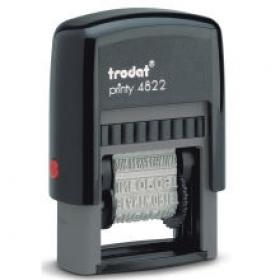 New Black Trodat Printy 4817 Self-Inking Economy 12-Message and Date Stamp 