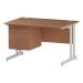 Trexus Rectangular Desk White Cantilever Leg 1200x800mm Fixed Pedestal 3 Drawers Beech Ref I001700