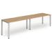 Trexus Bench Desk 2 Person Side to Side Configuration Silver Leg 2400x800mm Beech Ref BE307