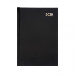 Cheap Stationery Supply of 5 Star Office 2020 Diary Day to Page Casebound and Sewn Vinyl Coated Board A5 210x148mm Black Office Statationery