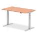 Trexus Sit Stand Desk With Cable Ports Silver Legs 1400x800mm Beech Ref HA01082