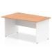 Trexus Desk Wave Left Hand Panel End 1400x800mm Oak Top White Panels Ref TT000053
