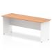 Trexus Desk Rectangle Panel End 1800x600mm Oak Top White Panels Ref TT000107
