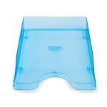 Glass Clear Letter Tray High-Impact Polystyrene for A4/Foolscap W258xD350xH66mm Clear Blue 151765