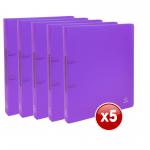 Exacompta Ring Binder 2 O-Ring Translucent Polypropylene A4+ Purple [Pack 5] 151866