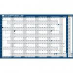 Sasco 2024 Oversized Year Wall Planner with wet wipe pen & sticker pack, Blue, Poster Style 2410216 [Each] 151962