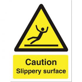 Stewart Superior Caution Slippery Surface Sign W150xH200mm Self-adhesive Vinyl Ref WO134SAV 152162