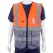 BSeen High-Vis Two Tone Executive Waistcoat Large Orange/Grey Ref HVWCTTORGYL *Up to 3 Day Leadtime*