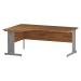 Trexus Radial Desk Left Hand Silver Cable Managed Leg 1800/1200mm Walnut Ref I002144
