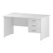 Trexus Rectangular Desk Panel End Leg 1400x800mm Fixed Pedestal 3 Drawers White Ref I002255