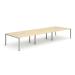 Trexus Bench Desk 6 Person Back to Back Configuration Silver Leg 4800x1600mm Maple Ref BE286