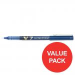 Pilot V7 Hi-Tecpoint Rollerball Pen Liquid Ink 0.7 Tip Blue Ref 3131910516545 [Pack 20] [20 For 16] 152486