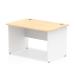 Trexus Desk Rectangle Panel End 1200x800mm Maple Top White Panels Ref TT000109