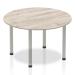 Sonix Circular Silver Post Leg Table 1200mm Grey Oak Ref I003249
