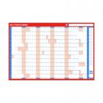 5 Star Office 2022 Year Planner Unmounted Landscape with Planner Kit 915x610mm Red 153106