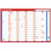 5 Star Office 2024 Year Planner Mounted Landscape with Planner Kit 915x610mm Red. 153196