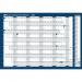 Sasco 2024 Super Compact Year Wall Planner with wet wipe pen & sticker pack, Blue Poster Style 2410217 [Each] 153198