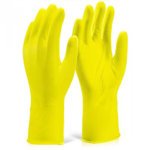 Glovezilla Nitrile Disposable Grip Glove 30cm S Yellow GZNDG15YS