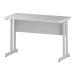 Trexus Rectangular Slim Desk White Cantilever Leg 1200x600mm White Ref I002201