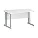 Trexus Wave Desk Left Hand Silver Cantilever Leg 1400mm White Ref I000309