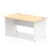 Trexus Desk Rectangle Panel End 1400x800mm Maple Top White Panels Ref TT000110